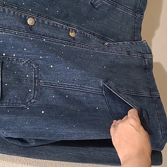 Christine Alexander Embellished Denim Jacket – Size 2X EUC - Picture 5 of 9
